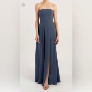 Jenny Yoo Strapless Essie Blue Bridesmaid Dress